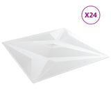 Vidaxl 24 st väggpaneler stjärna 6 m² 50x50 cm xps vit