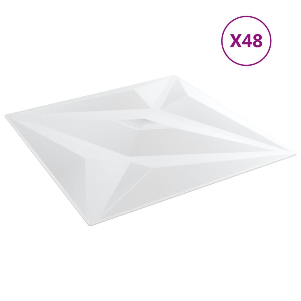 Vidaxl 48 ST Panele ścienne gwiazda 12 m² 50x50 cm xps biały