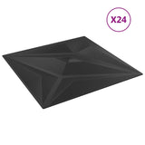 Vidaxl 24 St Wand Panels Star 6 m²s 50x50 cm XPS Black