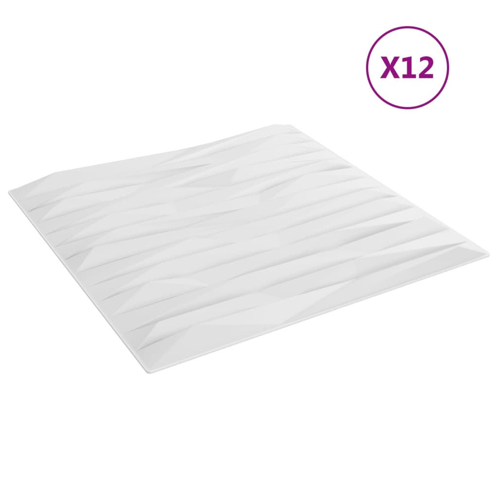 Vidaxl 12 st panneaux muraux pierre 3 m² 50x50 cm xps blanc