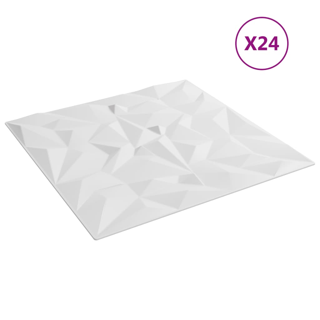 Vidaxl 24 panele ścienne Ametyst 6 m² 50x50 cm xps biały