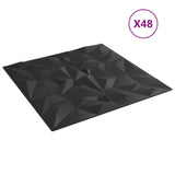 Vidaxl 48 St. Wandpaneele Amethist 12 m² 50 x 50 cm xps schwarz