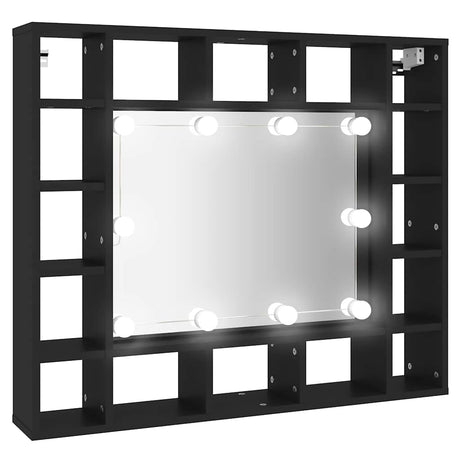 Vidaxl spiegelkast met led-verlichting 91x15x76,5 cm zwart