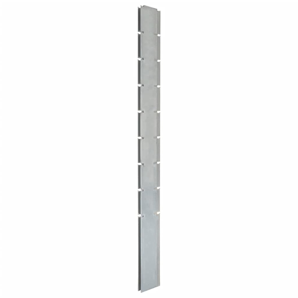 Vidaxl fence posts 10 pcs 220 cm galvanized steel silver colored