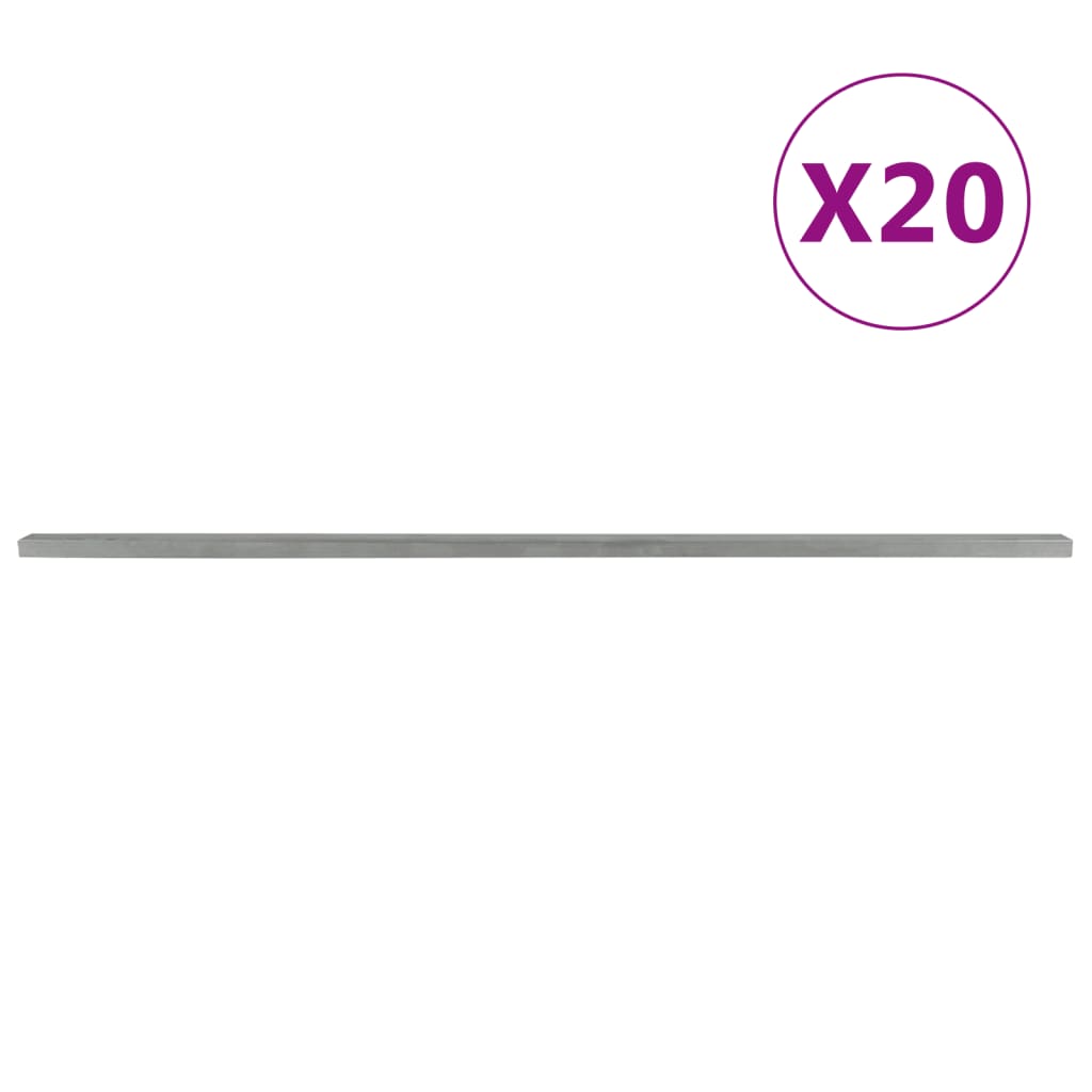 Vidaxl staketstolpar 20 ST 220 cm stål silverfärgad