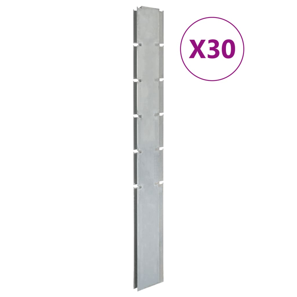 Vidaxl Fence Posts 30 st 160 cm en acier galvanisé en acier couleur