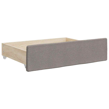 Vidaxl bedlades 2 st bewerkt hout en stof taupe