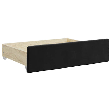 Vidaxl bedlades 2 st bewerkt hout en fluweel zwart