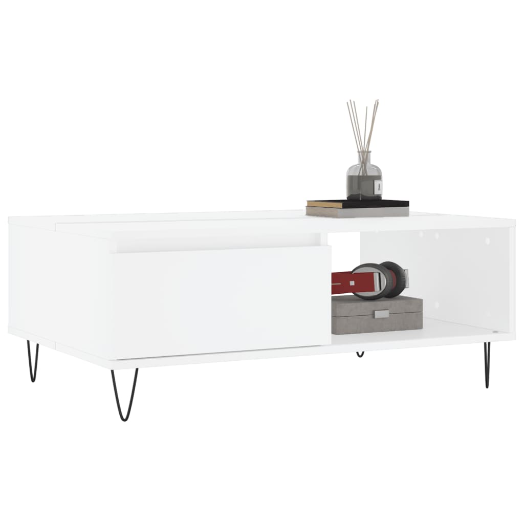 Vidaxl salontafel 90x60x35 cm bewerkt hout wit