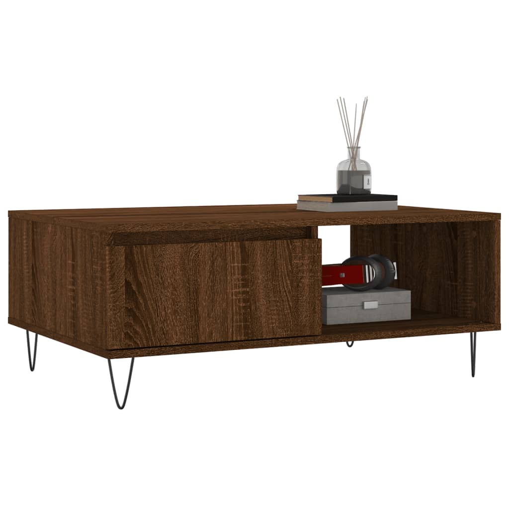 Vidaxl salontafel 90x60x35 cm bewerkt hout bruin eikenkleur