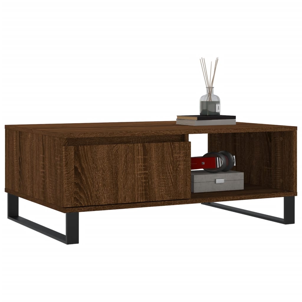 Vidaxl salontafel 90x60x35 cm bewerkt hout bruin eikenkleur