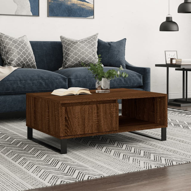 Vidaxl salontafel 90x60x35 cm bewerkt hout bruin eikenkleur