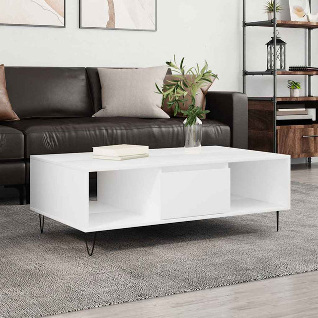 Vidaxl salontafel 104x60x35 cm bewerkt hout wit