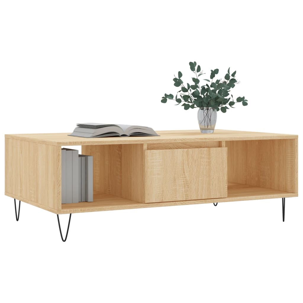 Vidaxl salontafel 104x60x35 cm bewerkt hout sonoma eikenkleurig