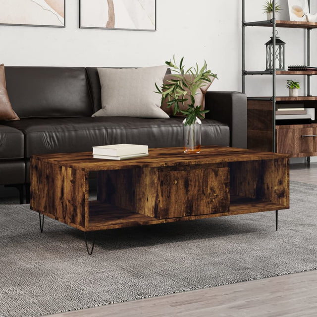 Vidaxl salontafel 104x60x35 cm bewerkt hout gerookt eikenkleurig