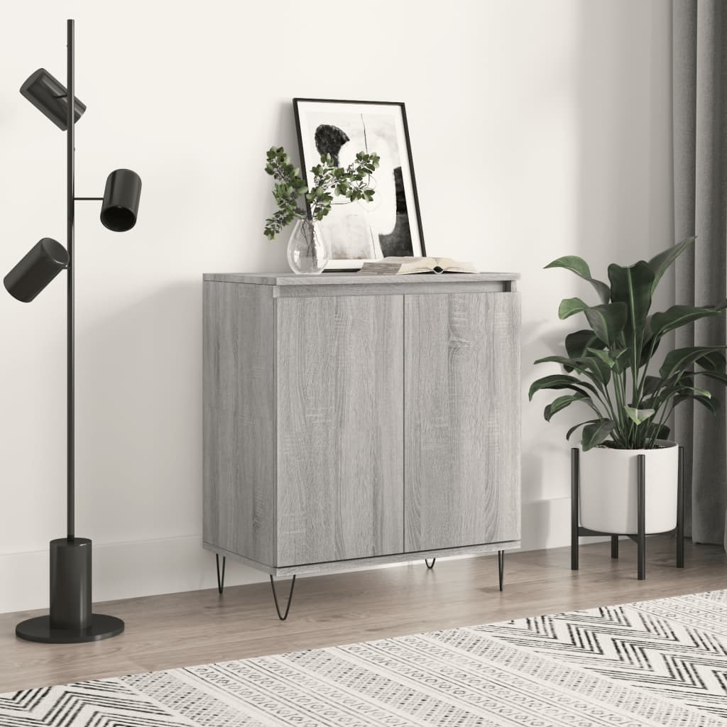 Vidaxl dressoir 60x35x70 cm bewerkt hout grijs sonoma eikenkleurig