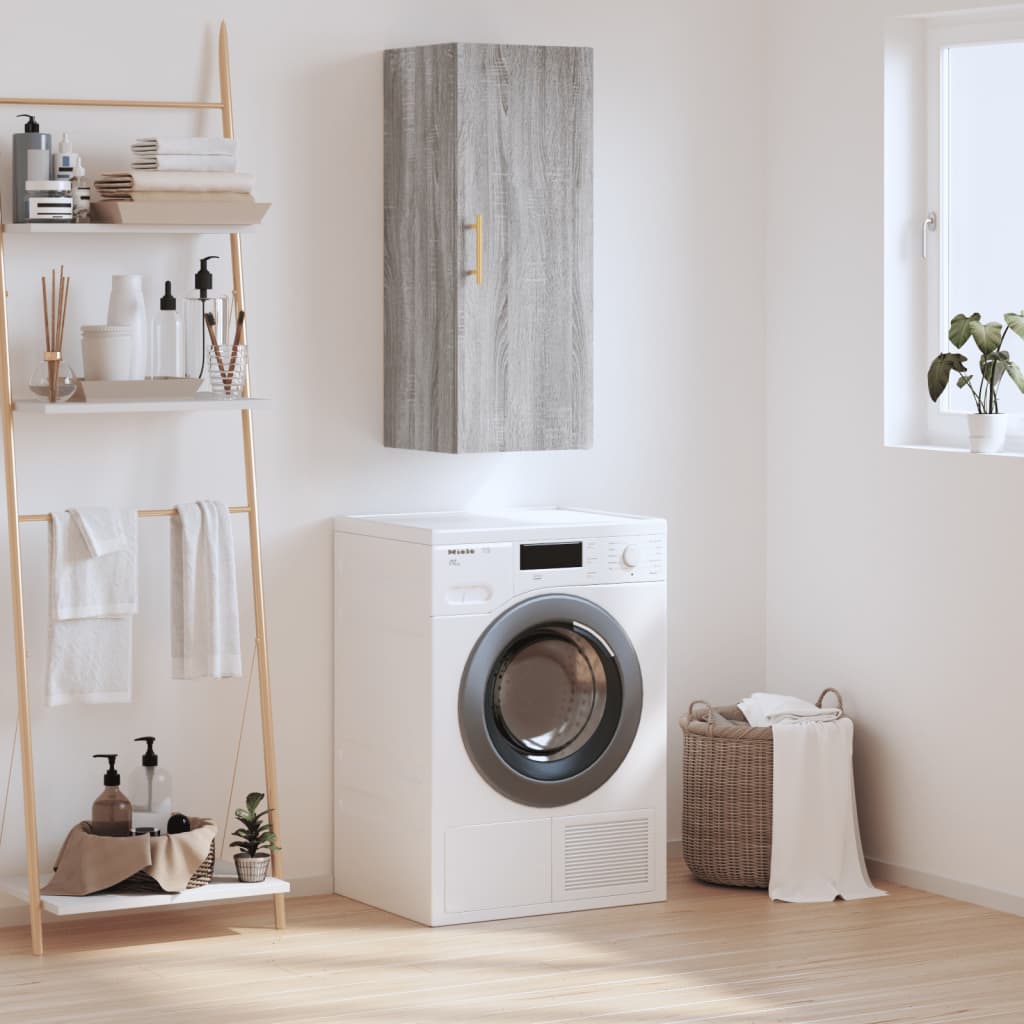 Vidaxl bovenkast 34,5x34x90 cm grijs sonoma eikenkleurig