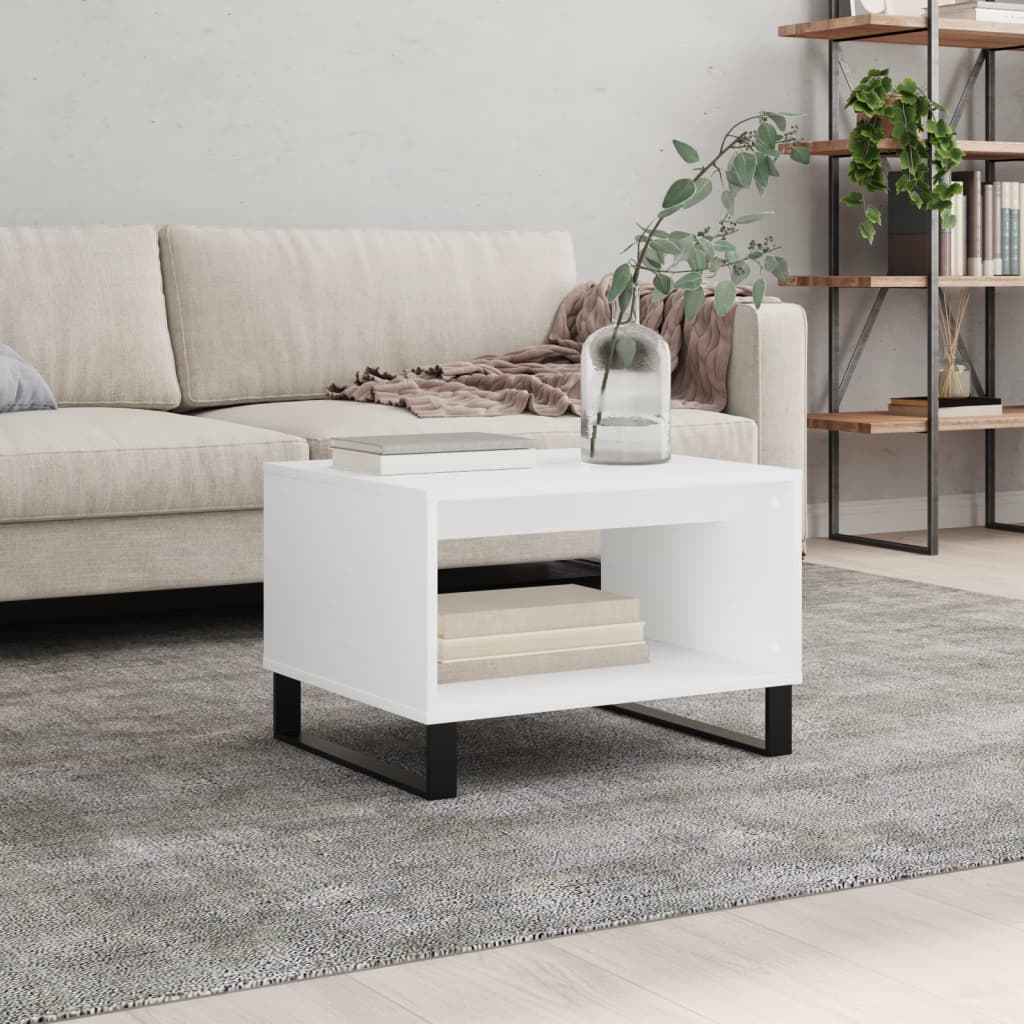 Vidaxl salontafel 60x50x40 cm bewerkt hout wit