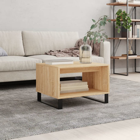 Vidaxl salontafel 60x50x40 cm bewerkt hout sonoma eikenkleurig