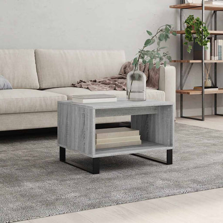 Vidaxl salontafel 60x50x40 cm bewerkt hout grijs sonoma eikenkleurig