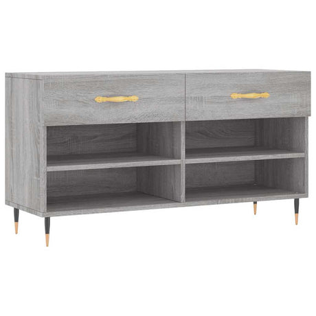 Vidaxl schoenenbank 102x35x55 cm bewerkt hout grijs sonoma eikenkleur