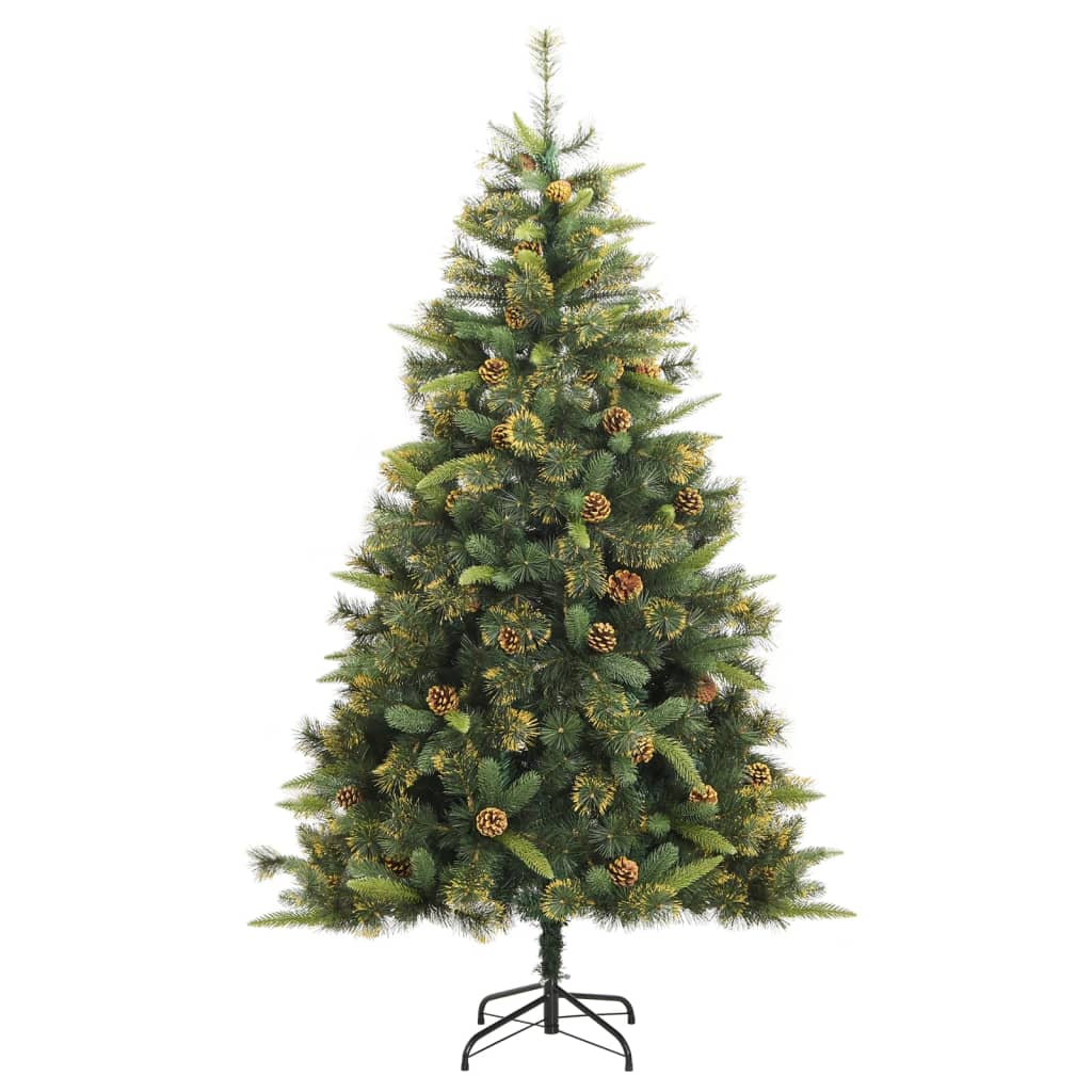 Vidaxl Kunstkerstboom med hengsler og furuskegler 180 cm