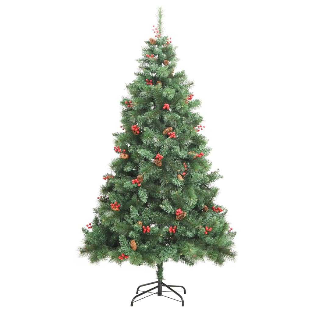 Vidaxl Kunstkerstboom s tečaji borove stožce in jagode 240 cm