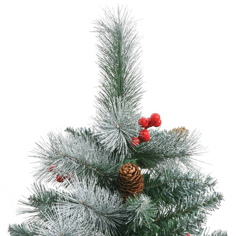 Vidaxl kunstkerstboom met scharnieren dennenappels en bessen 180 cm