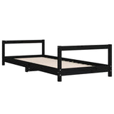 Vidaxl kinderbedframe 90x200 cm massief grenenhout zwart