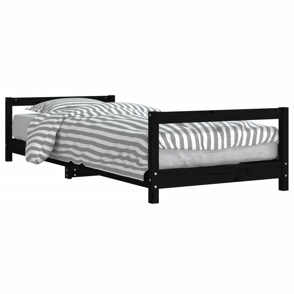 Vidaxl kinderbedframe 90x190 cm massief grenenhout zwart