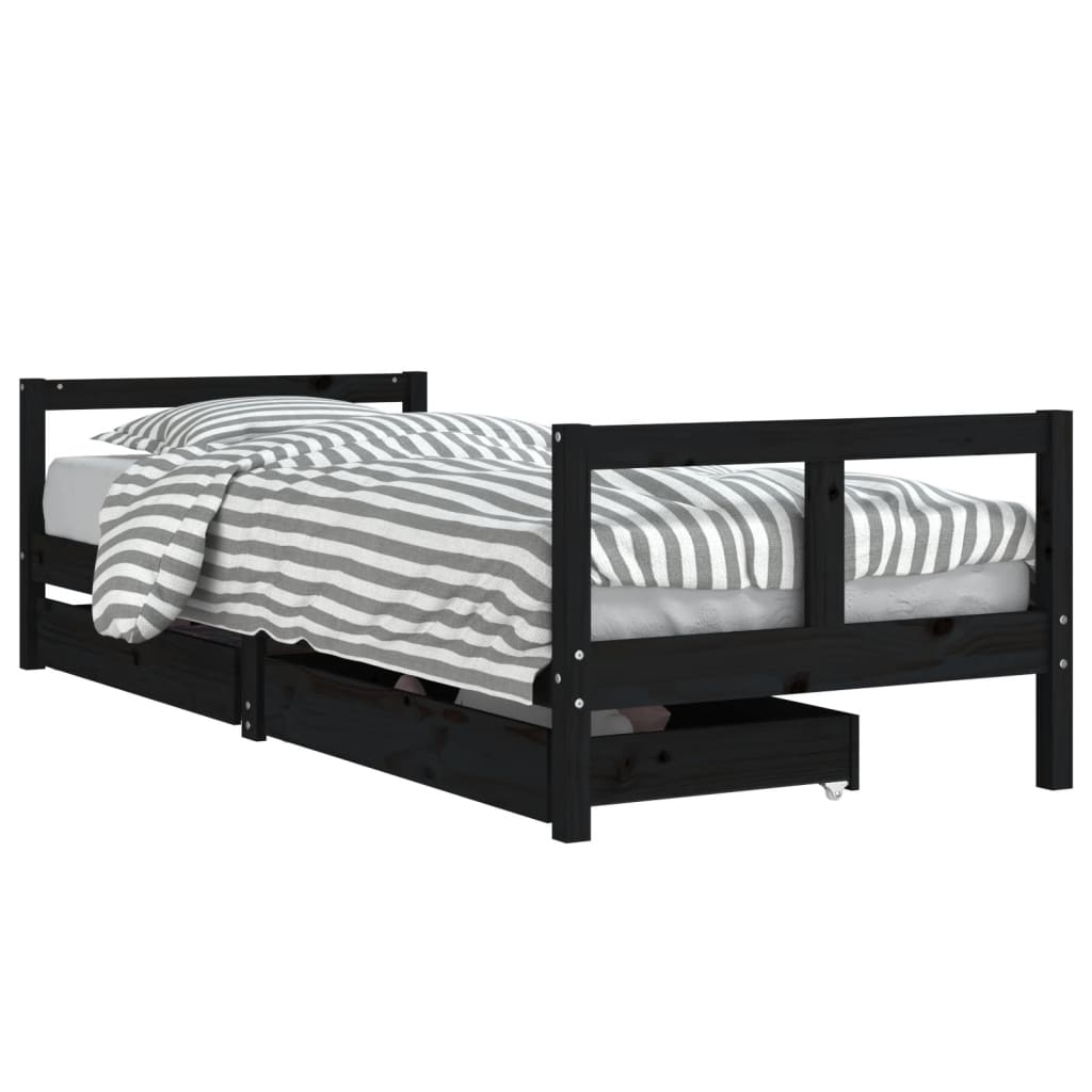 Vidaxl kinderbedframe 80x200 cm massief grenenhout zwart