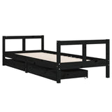 Vidaxl kinderbedframe 80x200 cm massief grenenhout zwart