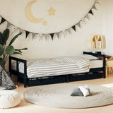 Vidaxl kinderbedframe 80x200 cm massief grenenhout zwart