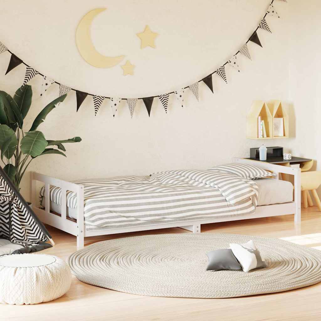 Vidaxl kinderbedframe 90x200 cm massief grenenhout wit