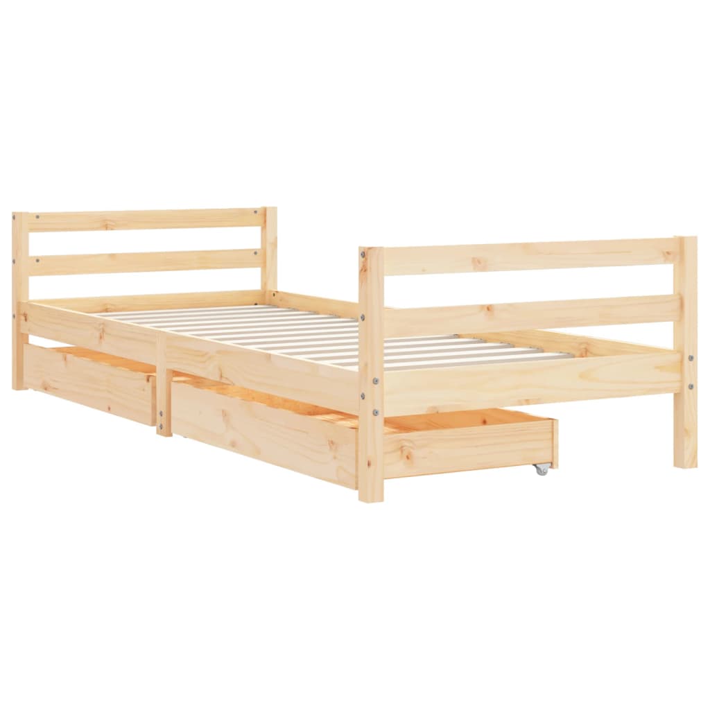 Vidaxl kinderbedframe met lades 80x200 cm massief grenenhout
