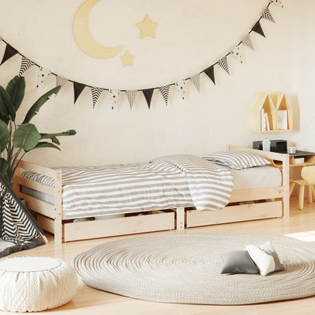 Vidaxl kinderbedframe met lades 80x200 cm massief grenenhout