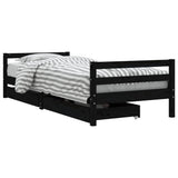 Vidaxl kinderbedframe met lades 80x200 cm massief grenenhout zwart