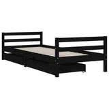 Vidaxl kinderbedframe met lades 80x200 cm massief grenenhout zwart