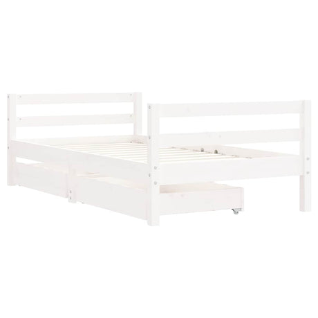 Vidaxl kinderbedframe met lades 80x160 cm massief grenenhout wit