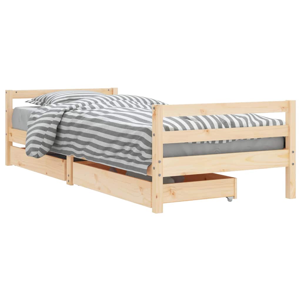 Vidaxl kinderbedframe met lades 90x190 cm massief grenenhout