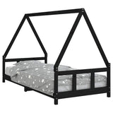 Vidaxl kinderbedframe 90x200 cm massief grenenhout zwart