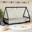 Vidaxl kinderbedframe 90x200 cm massief grenenhout zwart