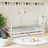 Vidaxl kinderbedframe met lades 80x200 cm massief grenenhout wit