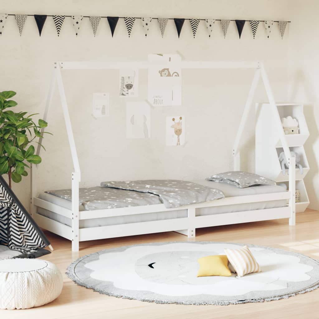 Vidaxl kinderbedframe 80x200 cm massief grenenhout wit