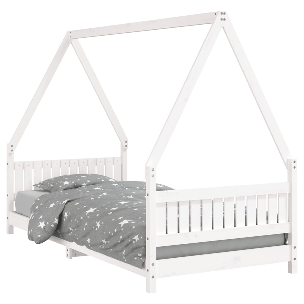 Vidaxl kinderbedframe 90x200 cm massief grenenhout wit