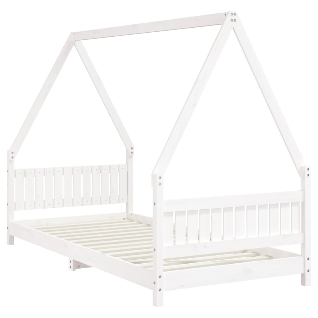 Vidaxl kinderbedframe 90x200 cm massief grenenhout wit