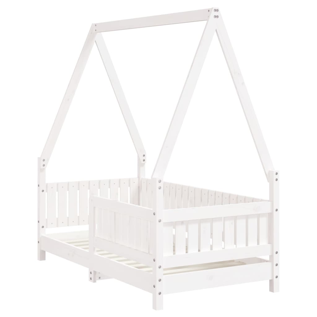 Vidaxl kinderbedframe 70x140 cm massief grenenhout wit
