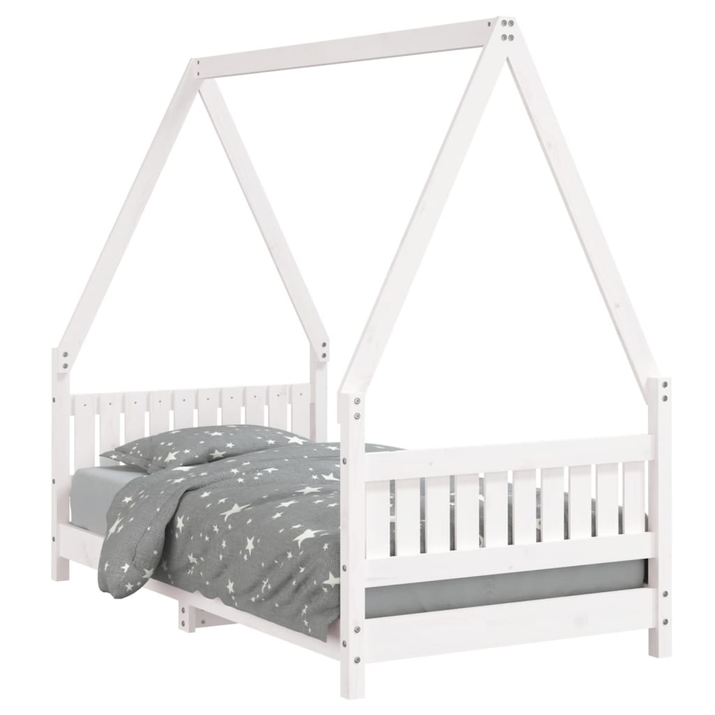 Vidaxl kinderbedframe 80x160 cm massief grenenhout wit