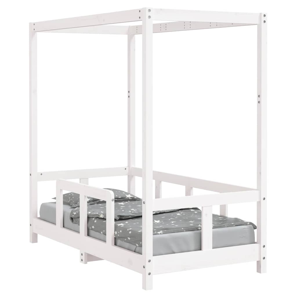 Vidaxl kinderbedframe 70x140 cm massief grenenhout wit