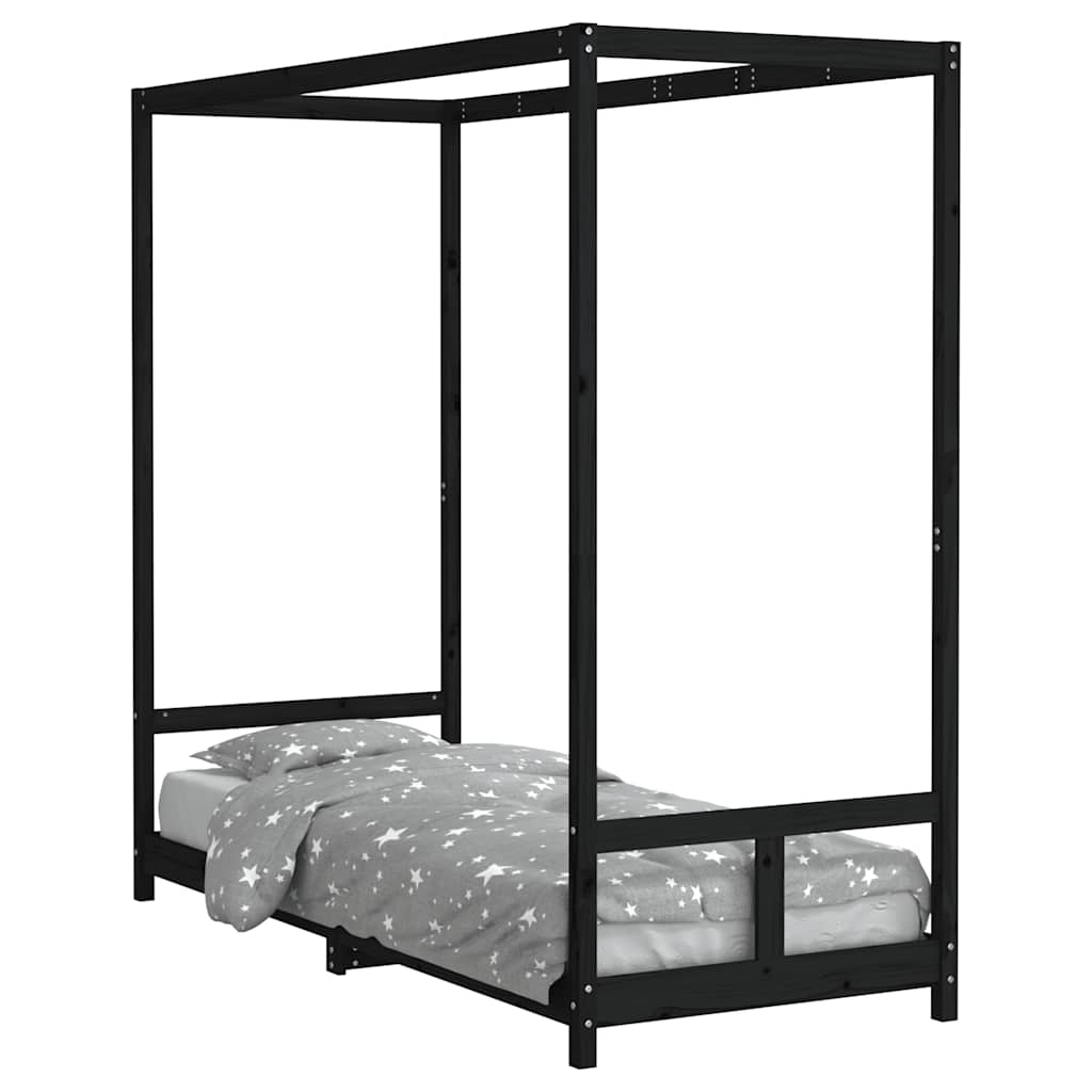 Vidaxl kinderbedframe 80x200 cm massief grenenhout zwart